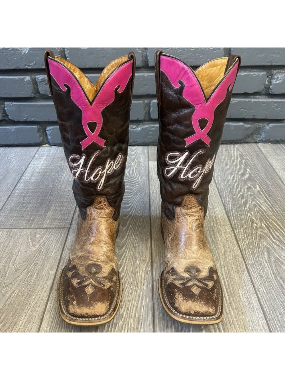 Tin Haul Hope Square Toe Western Cowboy Boots Womens 10